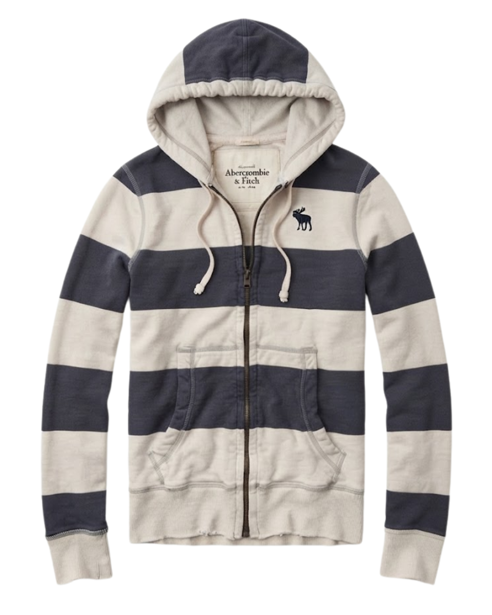 Vintage Striped Zip Up