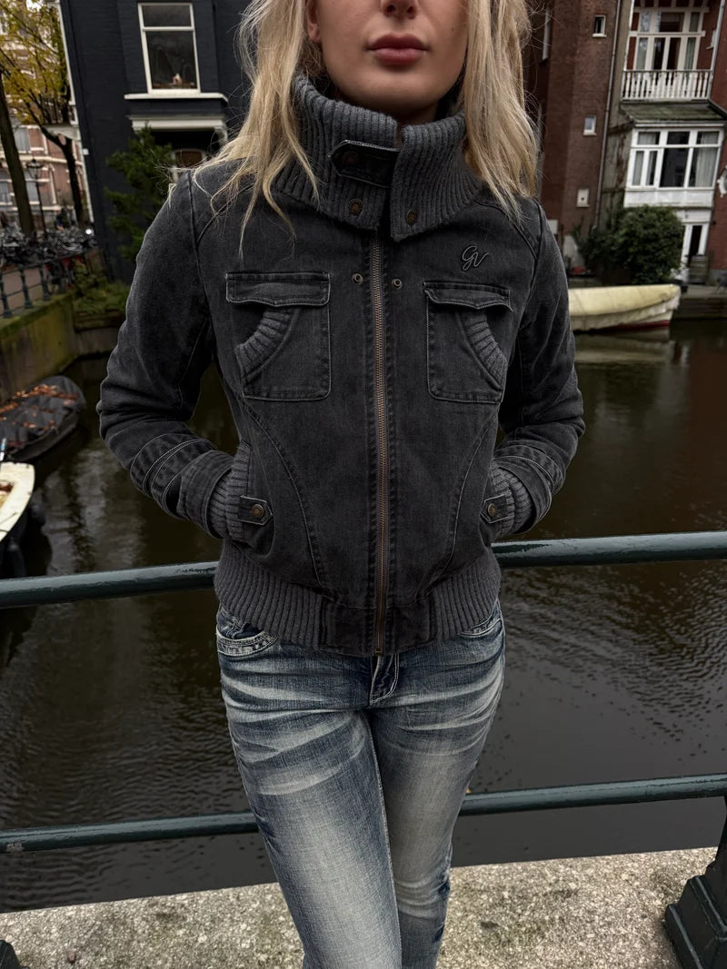 2000s Ribbed Collar Jacket