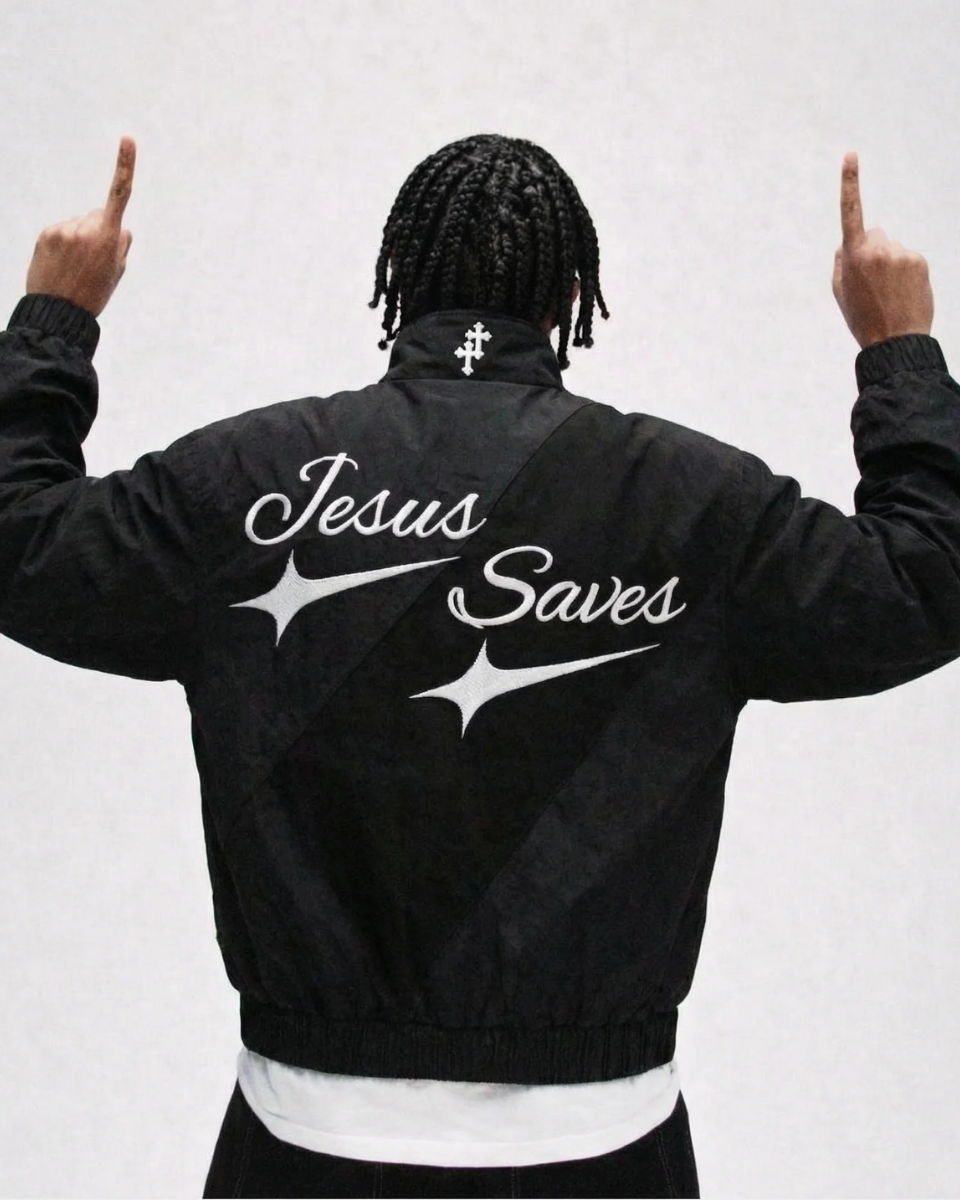 "Jesus Saves" Windbreaker