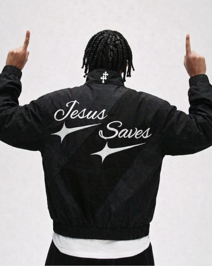 "Jesus Saves" Windbreaker