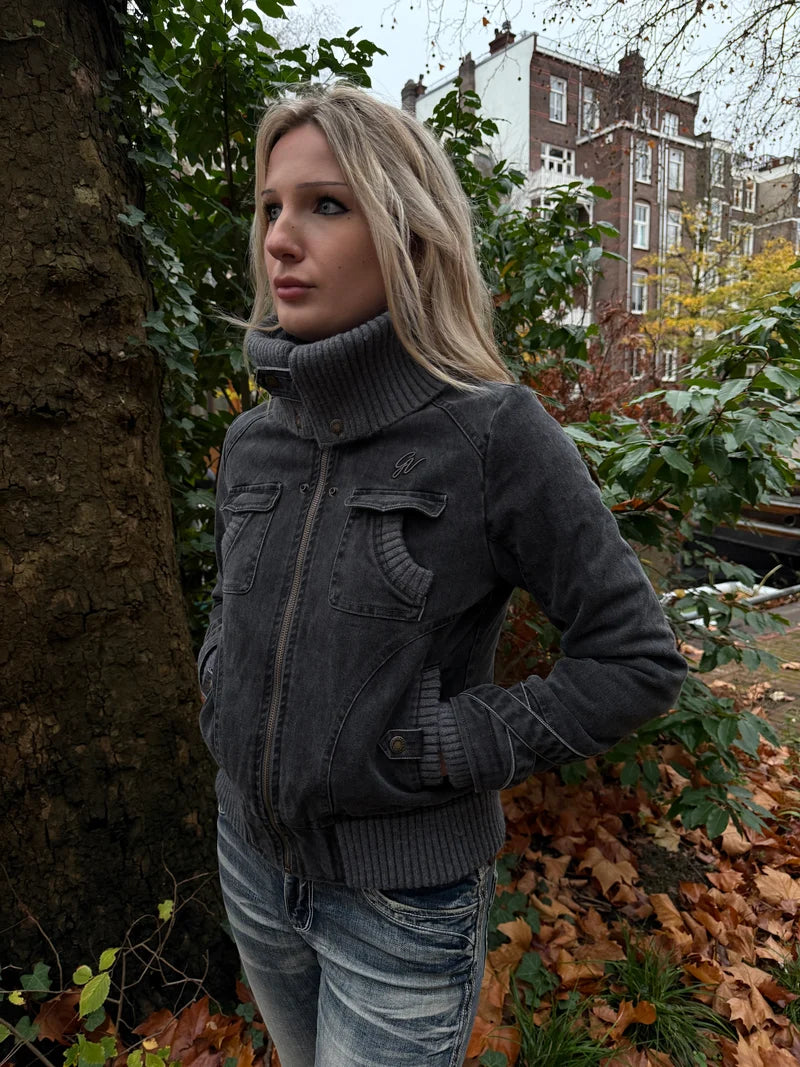 2000s Ribbed Collar Jacket