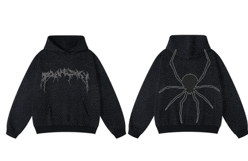Rhinestone Spider Hoodie