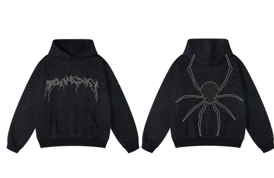 Rhinestone Spider Hoodie