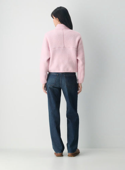 Pink 1/2 Zip Hi-Hip Sweater
